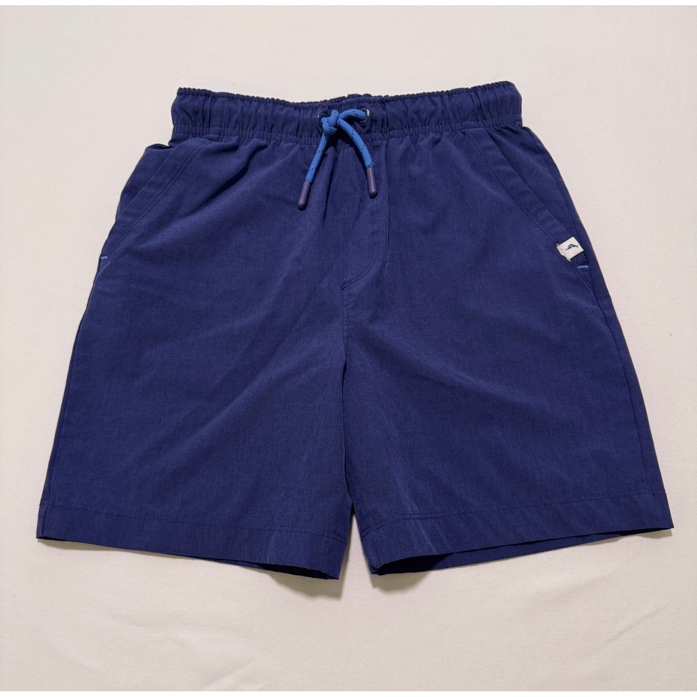 Tommy Bahama Active Boys Navy Blue Shorts Elastic Waist Drawstring Size M 7/8